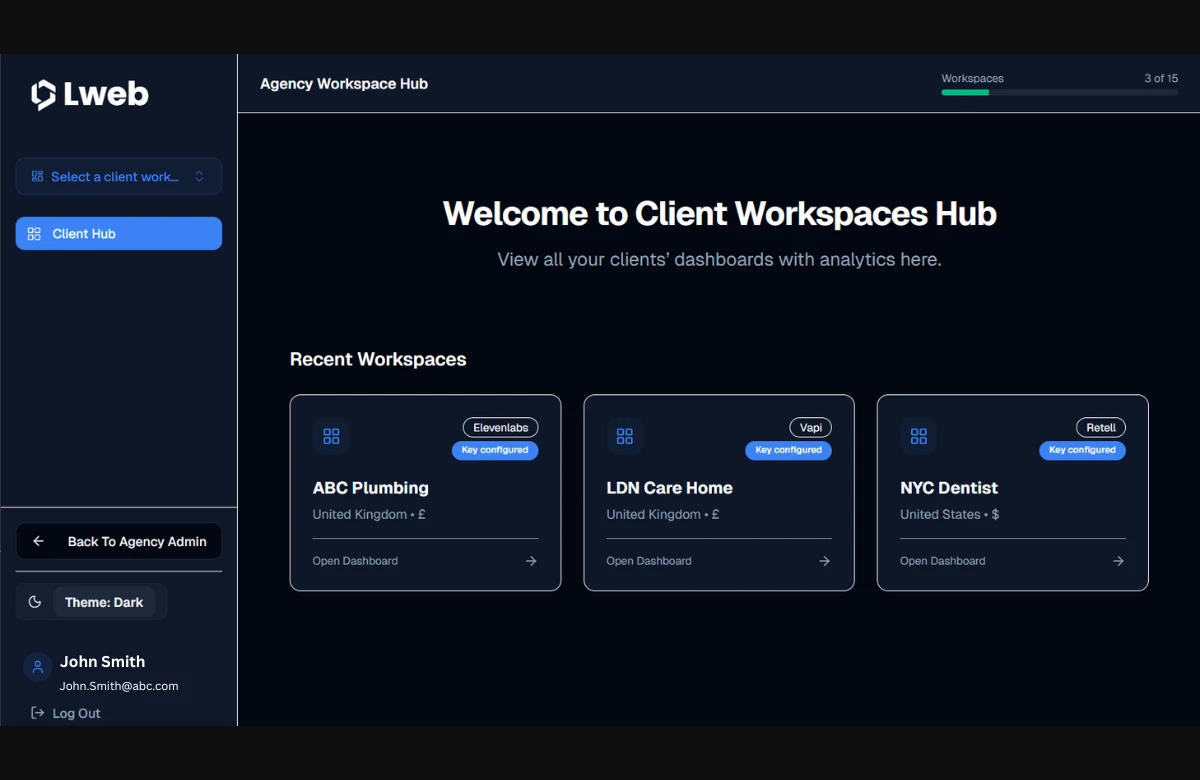 voice ai client workspace hub