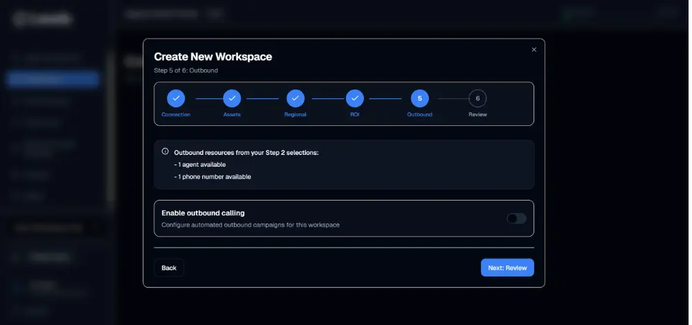 Create a Workspace-choose-outbound-calling