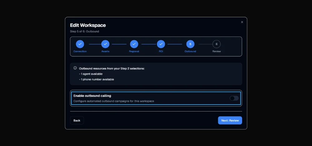 Voice AI Portal - Enable Outbound Calling